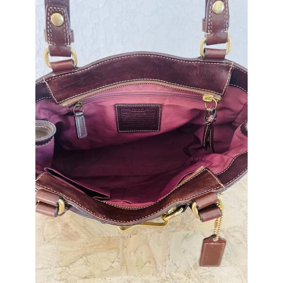 Vtg coach Hampton brown canvas/ leather carryall tote shoulder bag 121467 - Picture 9 of 10